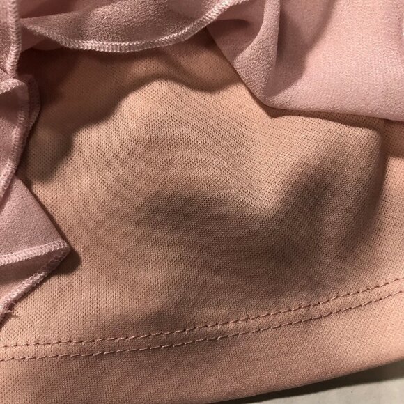 Cynthia Rowley Soft Pink Blush Ruffle Peplum Chiffon Blouse Size M - Picture 6 of 10